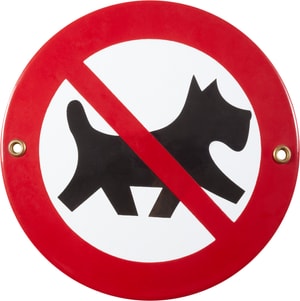 Panneau en émail Hunde verboten Symbol