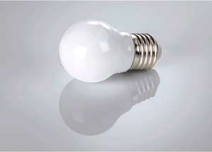 Filament LED, E27, 470lm remplace 40W, lampe à goutte, mat, blanc chaud