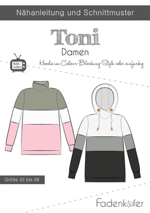 Papierschnittmuster Hoodie Toni