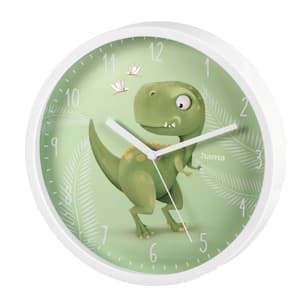 Kinder-Wanduhr "Happy Dino", Ø 25 cm, geräuscharm