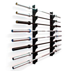 Support mural rack rangement en acier pour 10 barres de musculation