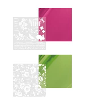 Adesivo decalcomania Spring II, rosa/verde