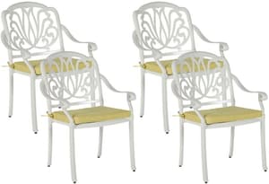 Lot de 4 chaises de jardin blanches ANCONA