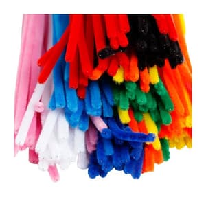 Fil chenille en emballage géant, fil cure-pipe pour bricolage et décoration, multicolore, ø 6 mm x 30 cm, 200 pièces
