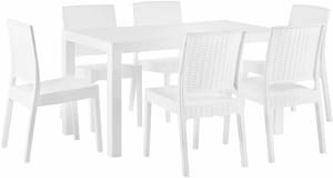 Ensemble de jardin table avec 6 chaises blanc FOSSANO