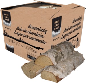 Bois de chauffage bouleau, 15 kg carton
