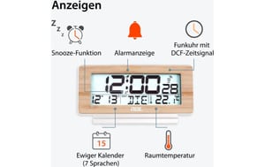 Réveil numérique Affichage de la température et de la date