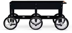Letto rialzato Urban Garden Wheels, 150 x 35 x 80 cm, nero opaco