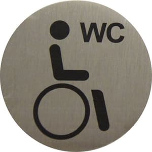 Plaque alu WC handicapés