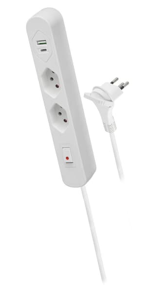 Power Strip Home (2x T13, 1x USB-C, 1x USB-A, câble de 1,5 m) – blanc