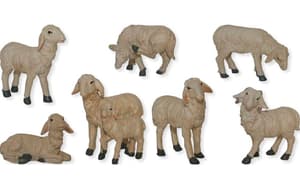 Figurines de crèche Moutons 7 pièces, 7-9 cm