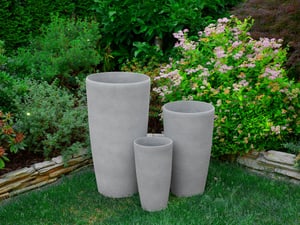 Set di 2 vasi polvere di pietra grigio  23 cm ABDERA
