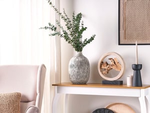 Blumenvase Terrakotta grau / weiss 36 cm VIGO