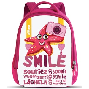 S33 set familial app. photo compact rose vif, avec sac à dos pour enfants