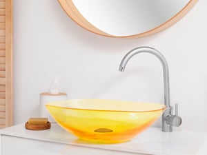 Aufsatzwaschbecken gelb oval 54 x 36 cm MOENGO