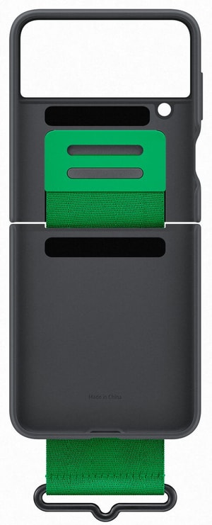 Galaxy Z Flip4 Silicone Cover with Strap - Black