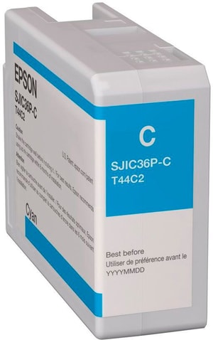 SJIC36P C Ink cartridge, for ColorWorks C6500/C6000, Cyan