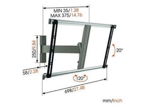 Vogel's Thin 325 support mural 40"-65"
