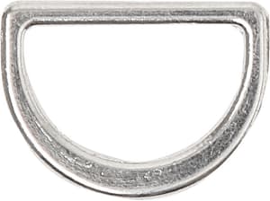 D anneau plat, demi-anneaux fermés en métal pour créer des décorations, porte-clés, sangles &amp; sacs à dos, argent, 25 x 20 mm, 6 pces.