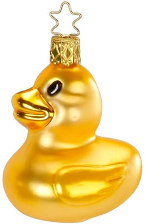 Boule de Noël Canard de bain en verre, H : 7.5 cm, soufflé à la bouche