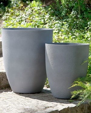 Lot de 2 cache-pots gris 43 x 43 cm CROTON