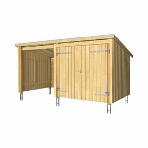 Nordic Multi Gartenhaus 2 Mod.+DoppTür 432x218x167/218 cm  Set 2 unbehandelt