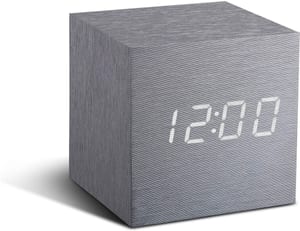 Cube Click Clock Silber