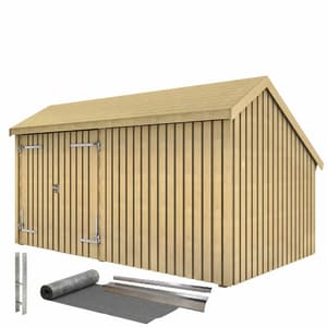 MultiAbri de jardin 2Mod. Porte fermée + double 432x248x250cm Set 2 non traité