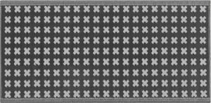 Tappeto da esterno nero con motivo geometrico 90 x 180 cm ROHTAK
