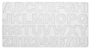Stampo di silicone 36x19cm lettere+cifre 36pz
