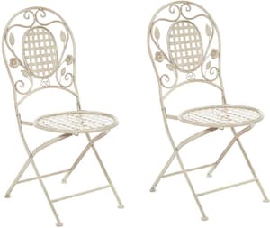 Set di 2 sedie bistro in metallo bianco sporco BIVIO