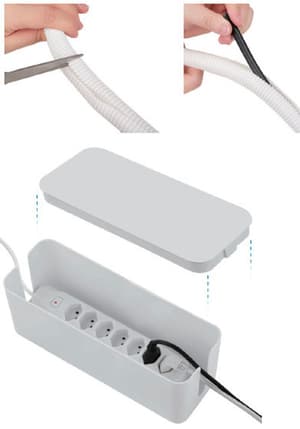 Boîte à câbles avec bloc de prises 7x T13, Blanc