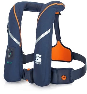 Aufblasbare Schwimmweste Survival 275 blau-orange