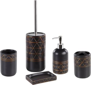 Set accessori bagno ceramica nero LANCO