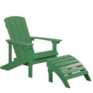 Chaise de jardin vert foncé avec repose-pieds ADIRONDACK