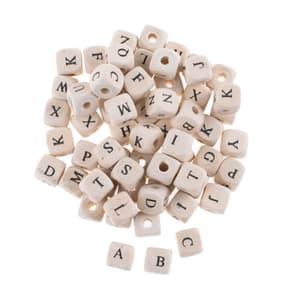 Perles en bois avec lettres 185g, Schima, CN, FSC