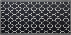 Outdoor Teppich schwarz 90 x 180 cm marokkanisches Muster zweiseitig SURAT