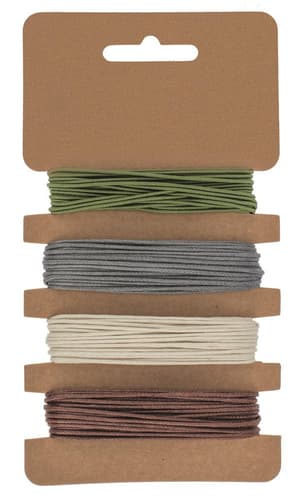 Corda di cotone, 4x3m, Ø 1mm blu/rosa/verde/grigio