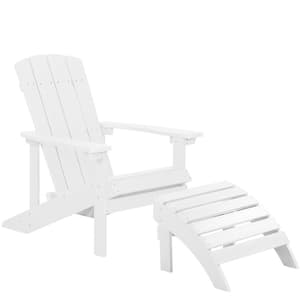 Chaise de jardin blanche avec repose-pieds ADIRONDACK