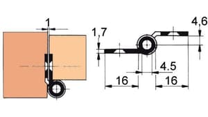 Cerniere per mobili FS, diametro rullo 8 mm