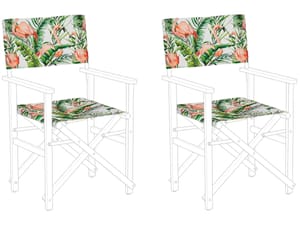 Set de 2 toiles de rechange pour chaises motif flamant rose CINE