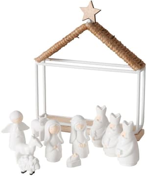 Crèche Serua bois/métal 15x3.5x18.2cm (LxlxH)