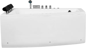 Whirlpool Badewanne weiss Eckmodell mit LED 182 x 122 cm rechts SERRANA