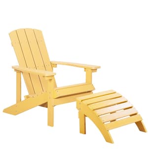 Chaise de jardin jaune avec repose-pieds ADIRONDACK