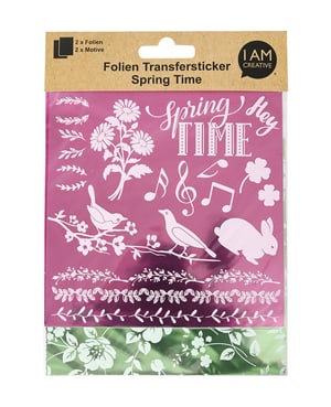 Folien Transfersticker Spring II, pink / grün