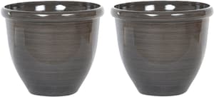 Set di 2 vasi in pietra marrone scuro  44 cm TESALIA