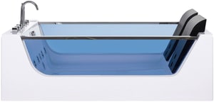 Whirlpool Badewanne weiss rechteckig mit LED 180 x 120 cm CURACAO