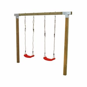 Cubic Support de balançoire avec 2 sièges de balançoire rouges