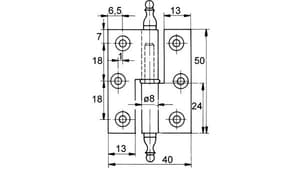 Cerniere per mobili FS, diametro rullo 8 mm