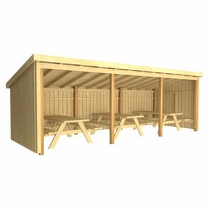 Cabane de pique-nique nordique 14 m² incl. 3 meubles combinés